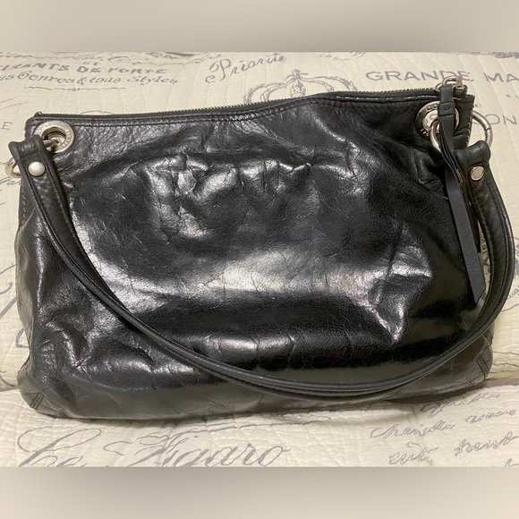 COACH Poppy Leather Hippie Purse Black Leather. Crossbody bag. Handbag. Preowned - Picture 3 of 16